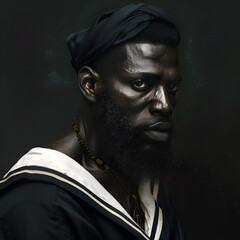 Black, strong and expressive sailor