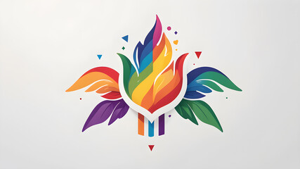 Obraz premium LGBTQ+ color themed logo icon emblem symbol, Generative AI
