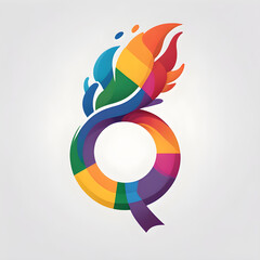 Obraz premium LGBTQ+ color themed logo icon emblem symbol, Generative AI
