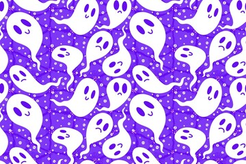 Halloween ghost seamless cartoon pattern for wrapping paper and fabrics