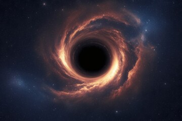 Fototapeta premium Black hole in deep space with stars and waves