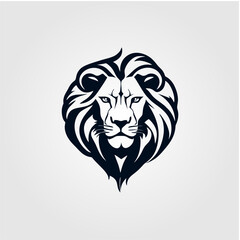 lion head silhouette, vector design logo concept