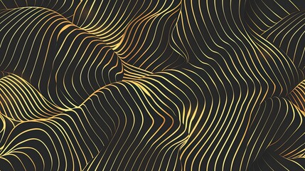 Vector line luxury golden waves, abstract background, elegant pattern. Line design for interior design, textile, texture, poster, package, wrappers,  