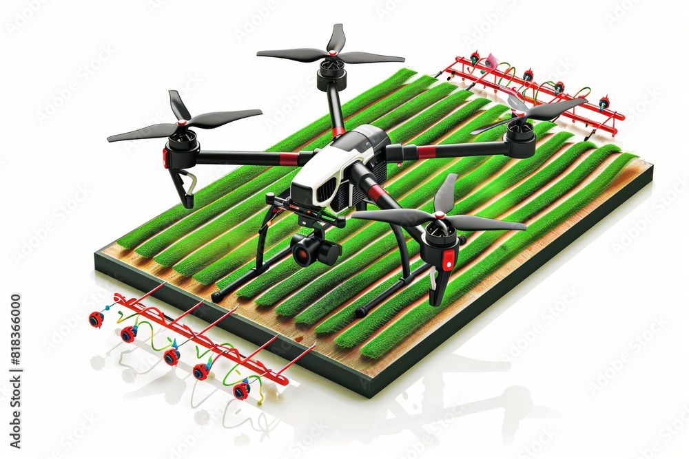 Poster horticulture thrives under robotic farm automation, where smart drones provide a comprehensive view 