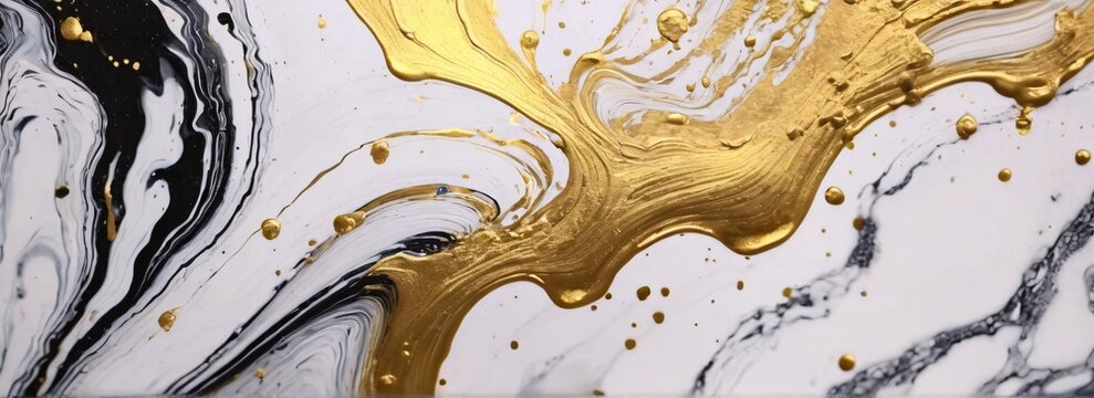 Abstract gold black art paint pattern marble, ink texture watercolor, Abstract liquid gold luxury design nature black brush oil splash water painting wallpaper