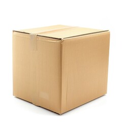 Cardboard box carton brown white background delivering container isolated on white background  