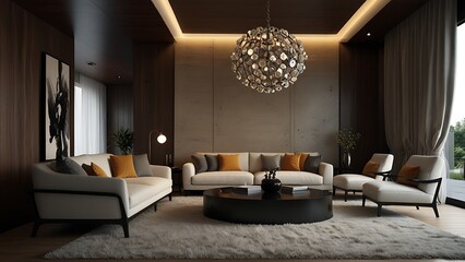Luxurious, elegant and simple living room design