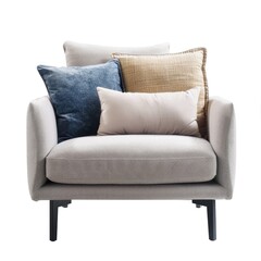 Minimal sofa furniture cushion pillow isolated on white background 