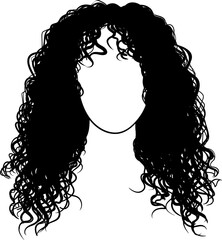 Girl with curly hair avatar isolated vector	