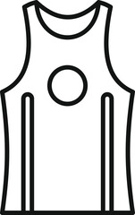 Vector illustration of a simple tank top in a clean line art style, perfect for fashion design