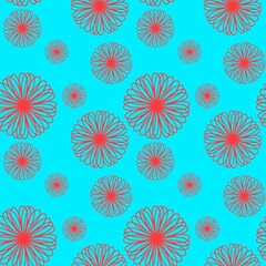 Simple floral seamless pattern with flowers for fabrics and cards and linens