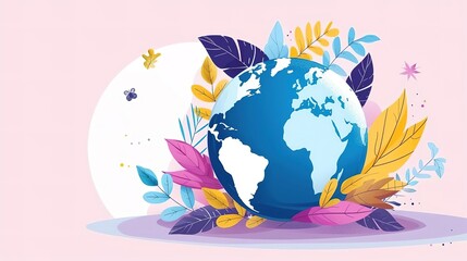 Naklejka premium A beautiful illustration of the Earth