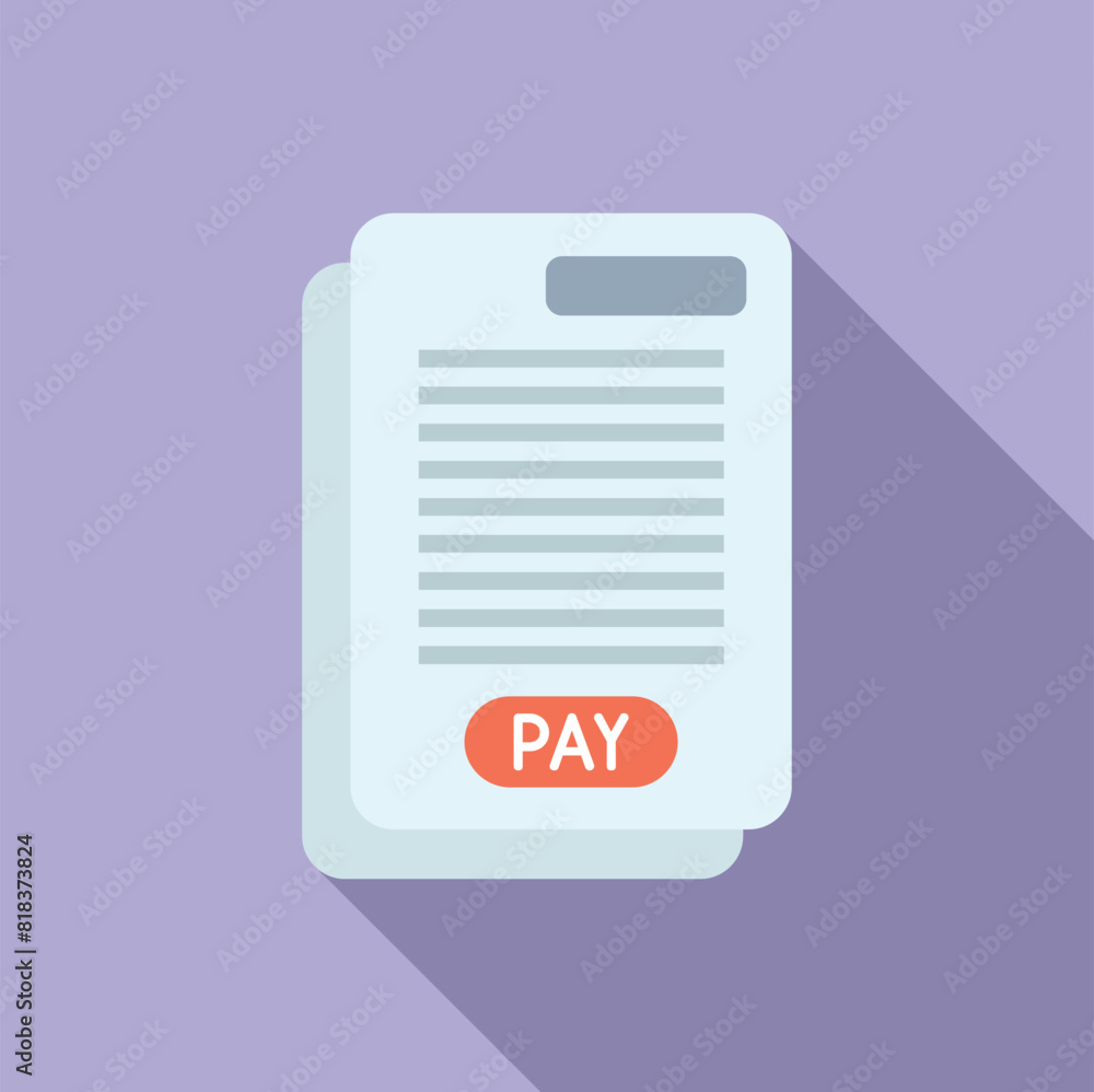 Poster vector image of a stylized payment invoice document, ideal for web and financerelated graphics