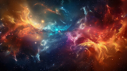 Fototapeta premium Radiant Cosmic Tapestry Capturing the Stunning Beauty and Power of a Stellar Explosion in Mesmerizing Detail
