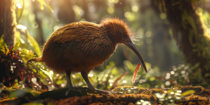 kiwi bird in forest