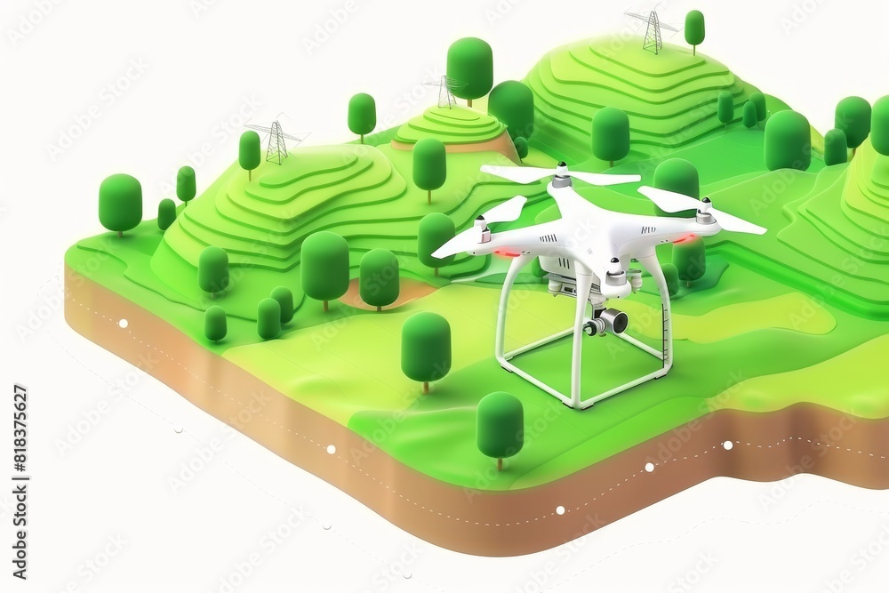 Poster automated farming utilizes 5g drones, enabling sustainable control in agronomy fields with aerial vi