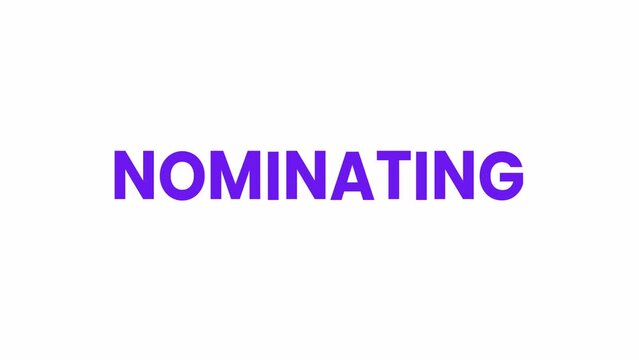 Nominating Title Text Animation. Alpha Matte With Transparent Background 4K Resolution.