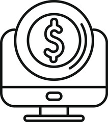 Online earnings concept icon for digital finance and ecommerce business, depicting the modern technology of earning money from home through electronic monetary transactions