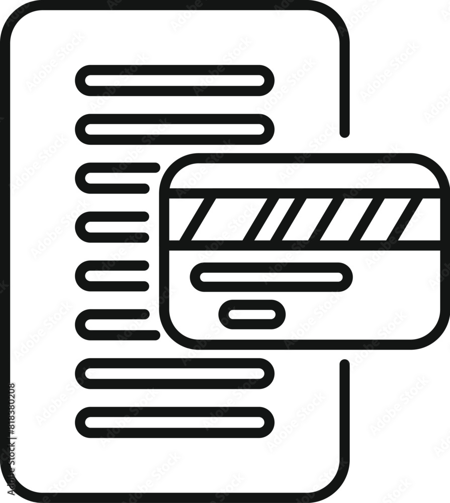 Poster outline vector icons representing mobile payment and online shopping concepts