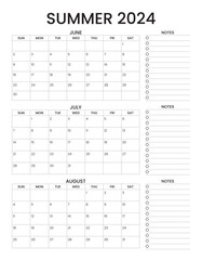 Summer Bucket List calendar 2024