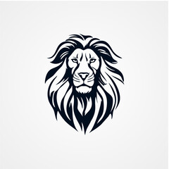 lion head silhouette, vector design logo concept