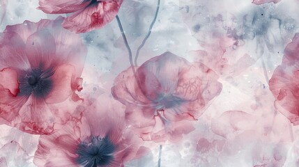 The abstract flower modern background is a beautiful wall art design that combines watercolor and transparency modern effects 