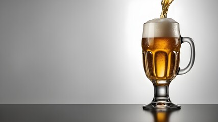 Isolated on translucent background, two beer mugs toasting and making a splash; remove png, clipping path, pen tool, white