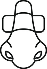 Vector line art of a bicycle saddle in a simple black and white design