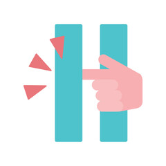 指を挟むイラスト