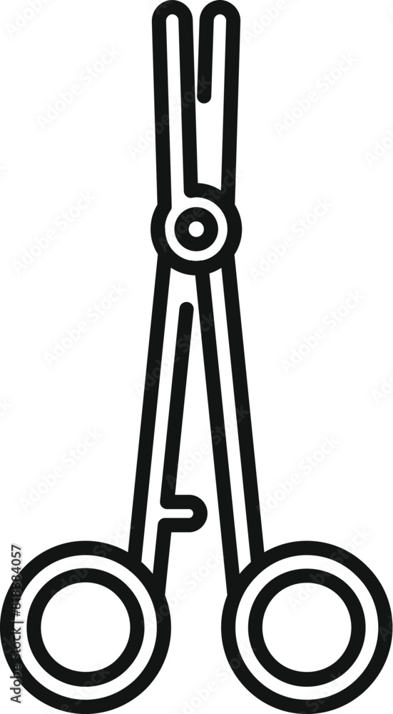 Poster a clean, minimalistic line art of scissors, suitable for various design projects