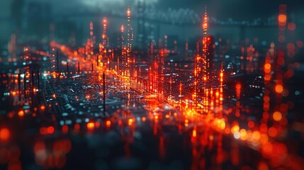 Fototapeta premium Create a digital painting of a cyberpunk city