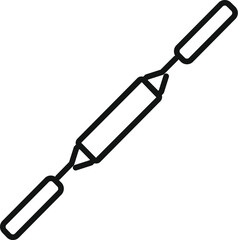 Simplified black line drawing of a rolling pin, ideal for culinary themes