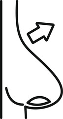 Simple outline icon of a road with a detour arrow, representing route changes