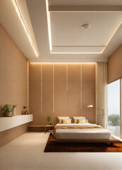 modern Bedroom interior with beautiful lights
