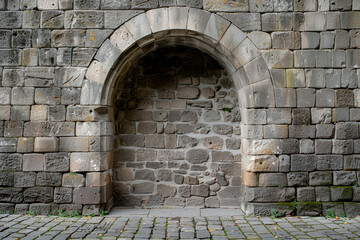 Stone arch entrance wall.