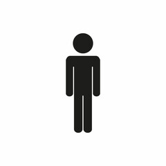 a man is standing, a pictogram, a flat illustration, a silhouette of a human figure