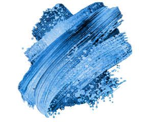  brushstrokes Blue paint in watercolor isolated against transparent. PNG. Brush stroke. Drawing, paint, grunge, ink