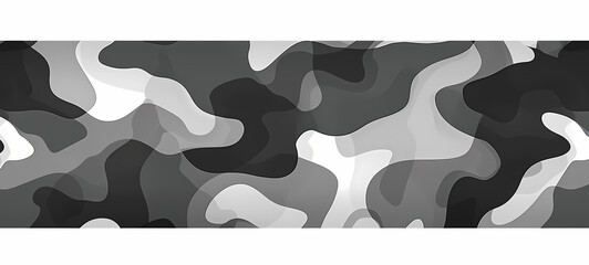 Australian Camouflage Design in Grey Scale - Large Wide Pattern