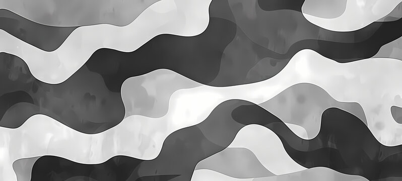 Australian Camouflage Design in Grey Scale - Large Wide Pattern