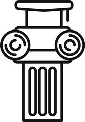 Black and white line drawing of a classic greekstyle column, perfect for educational or architectural designs