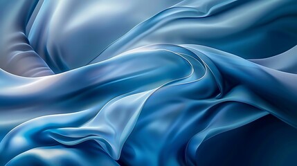Fototapeta premium Blue silk fabric with highlights and shadows.