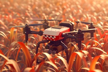Smart drone flights provide precision and efficiency in aerial agriculture applications, illustrated isometrically with vehicle technology for corn fields