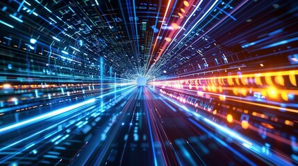 Fototapeta premium Abstract Background: High-Speed Global Data Transfer and Broadband Tech
