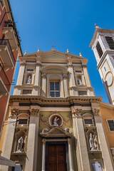 Architectural details of Catholic Cathedral of Sainte Reparate (Basilique-Cathedrale Sainte-Marie...