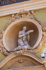 Architectural details of Catholic Cathedral of Sainte Reparate (Basilique-Cathedrale Sainte-Marie...