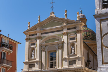 Architectural details of Catholic Cathedral of Sainte Reparate (Basilique-Cathedrale Sainte-Marie...