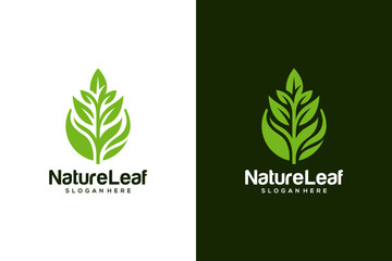 Green leaf eco organic Logo design vector