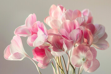 A bouquet of delicate cyclamen flowers