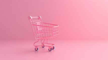 Generative AI, pink shopping cart on pink background, minimalistic shop online, free delivery, discounts and sale concept. PHOTOGRAPHY


 - Powered by Adobe