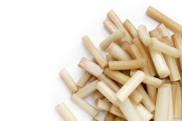 Fresh lotus rootlet on white background.